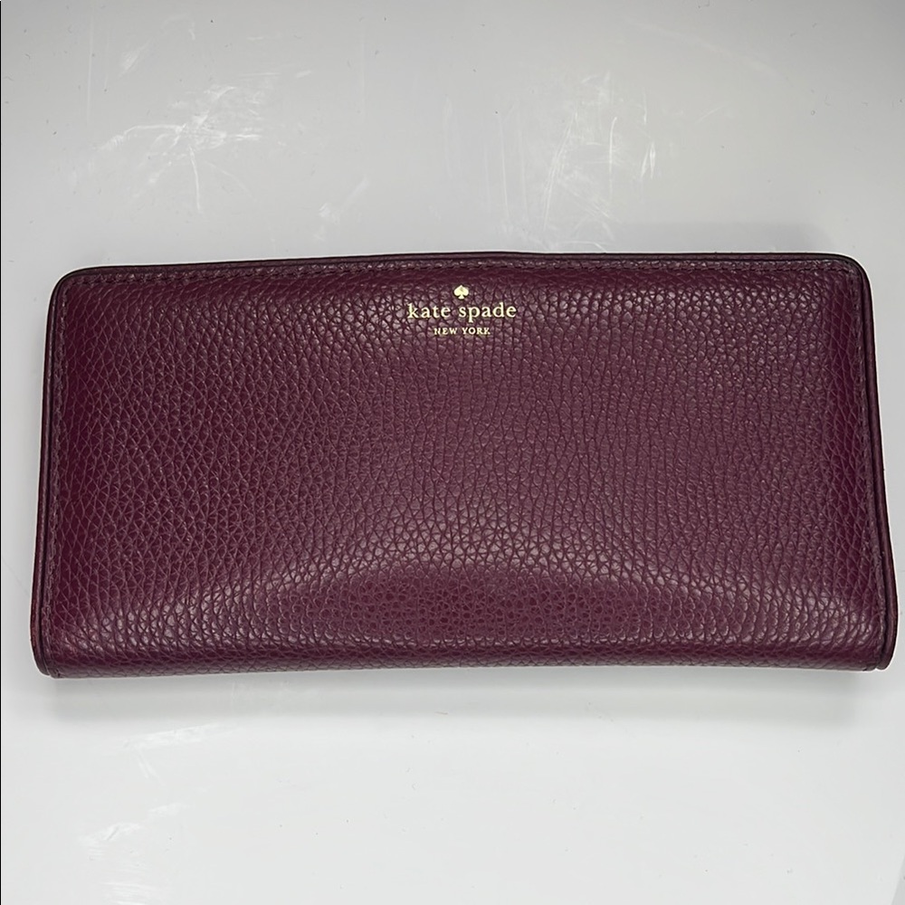Kate Spade - Burgundy Leather Bi-Fold Wallet